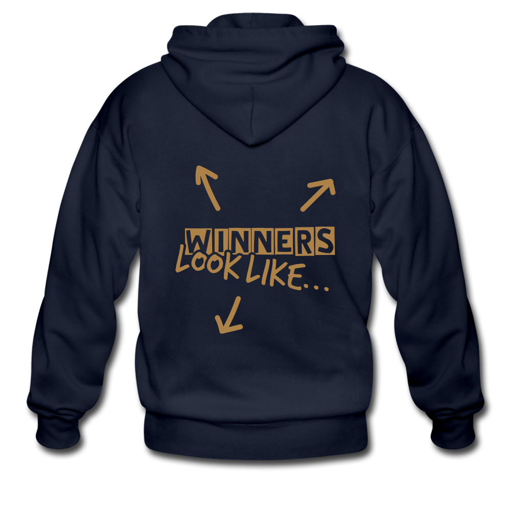 Men's Heavyweight Hooded Jacket "majesmajo" - azul marino