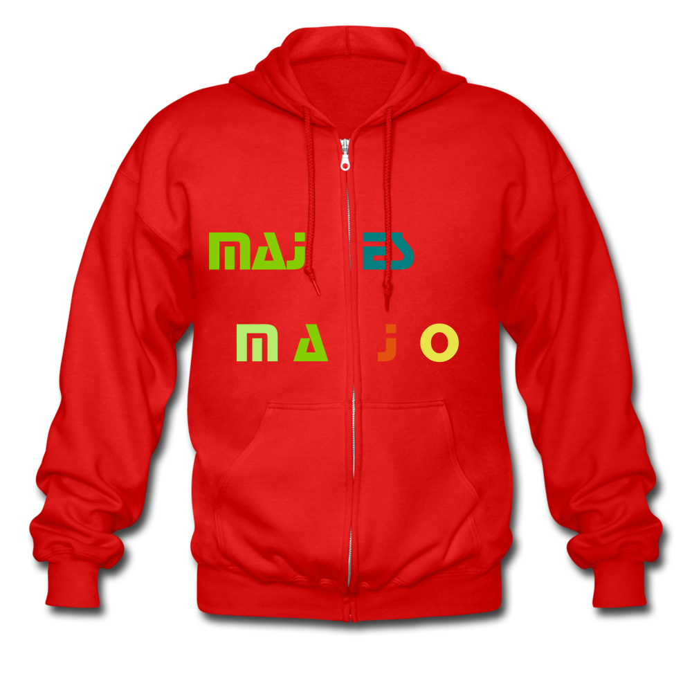 Men's Heavyweight Hooded Jacket "majesmajo" - rojo