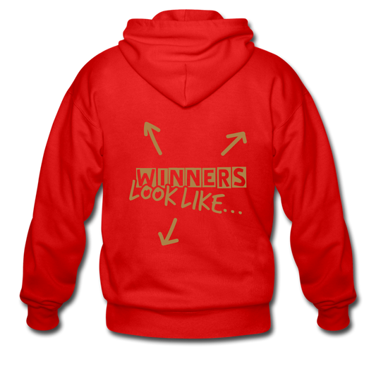 Men's Heavyweight Hooded Jacket "majesmajo" - rojo