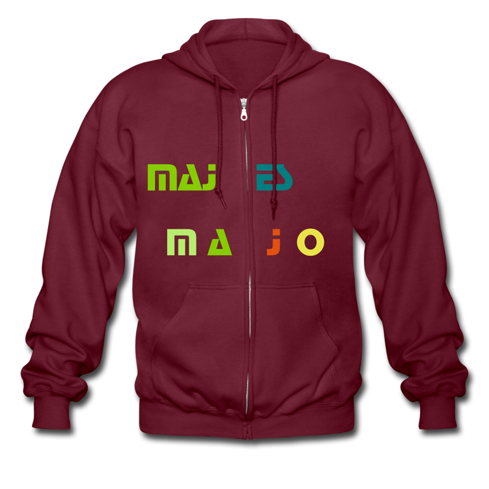 Men's Heavyweight Hooded Jacket "majesmajo" - maroon