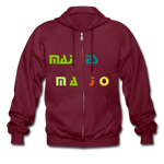 Men's Heavyweight Hooded Jacket "majesmajo" - maroon