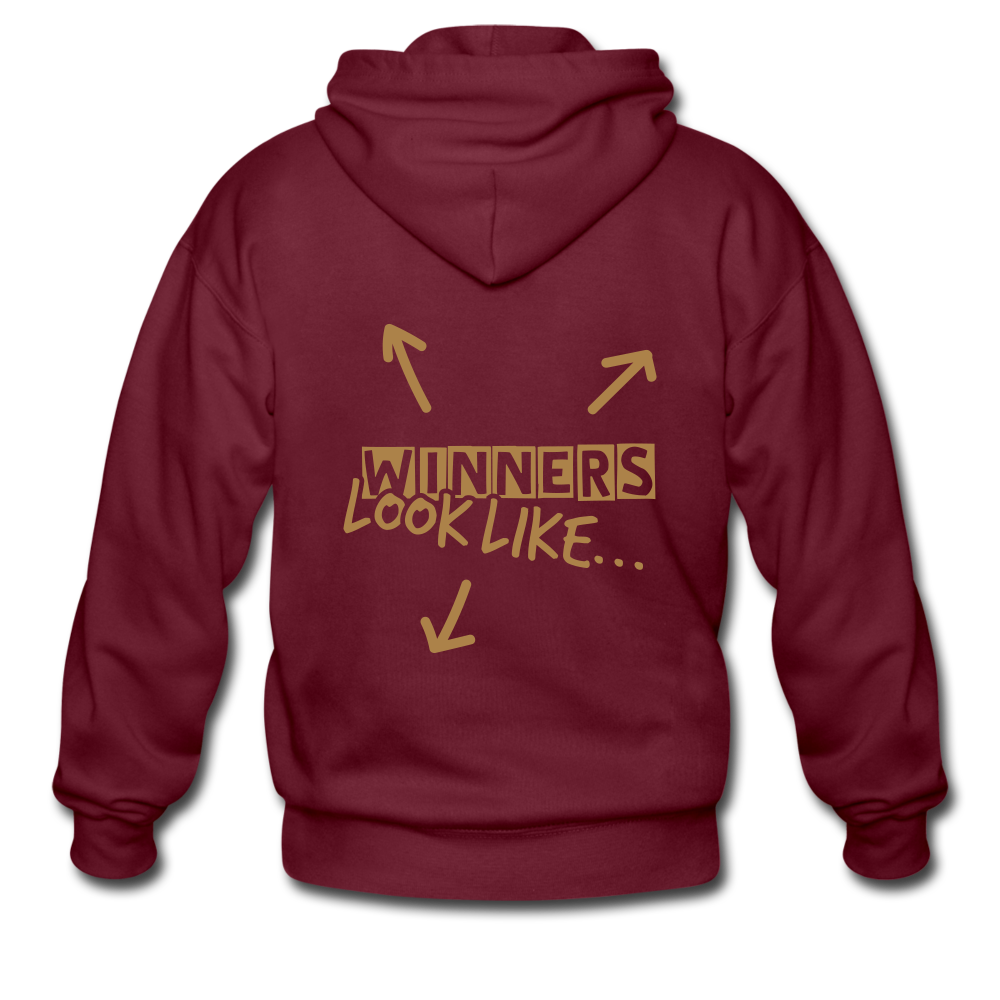 Men's Heavyweight Hooded Jacket "majesmajo" - maroon