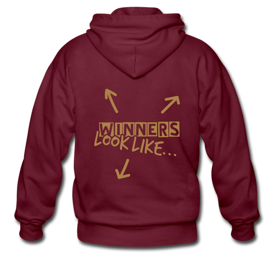 Men's Heavyweight Hooded Jacket "majesmajo" - maroon