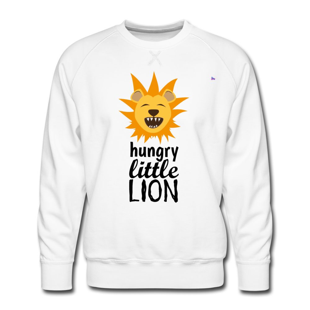 Men's Premium Sweatshirt "hungry little lion" - blanco