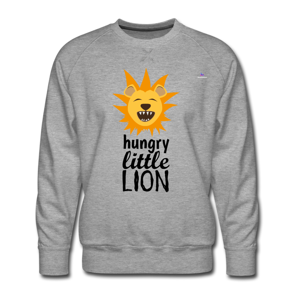Men's Premium Sweatshirt "hungry little lion" - gris jaspeado