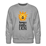 Men's Premium Sweatshirt "hungry little lion" - gris jaspeado