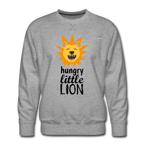 Men's Premium Sweatshirt "hungry little lion" - gris jaspeado