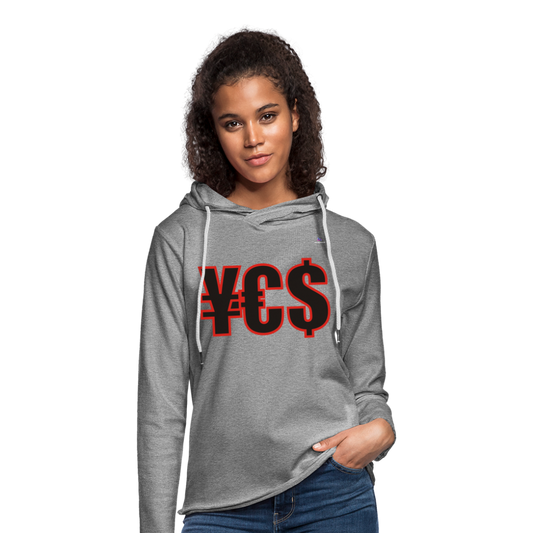 Light Unisex Sweatshirt Hoodie "yes" - gris jaspeado