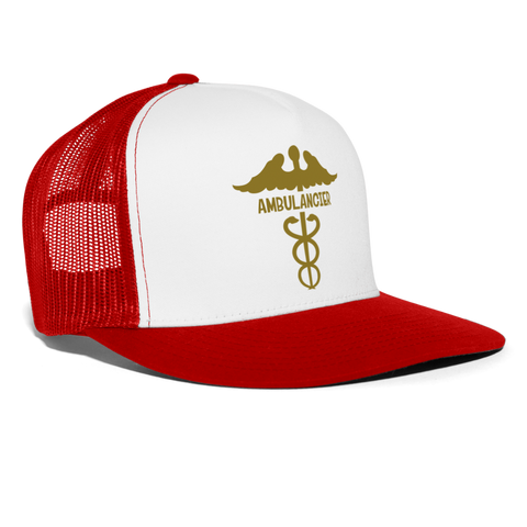 Trucker Cap "ambulancier" - blanco/rojo