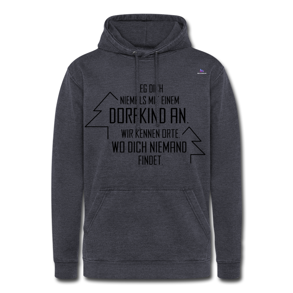 Unisex Vintage Hoodie "Dorfkind" - azul marino vintage