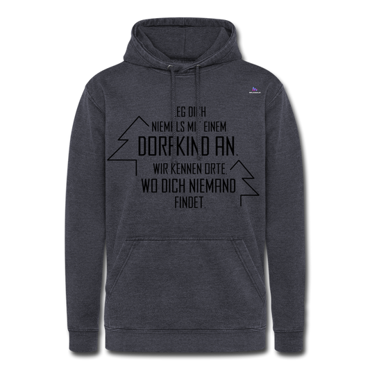 Unisex Vintage Hoodie "Dorfkind" - azul marino vintage