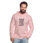 Light Unisex Sweatshirt Hoodie "Shuh Duh Fuh Cup" - rosa crema jaspeado