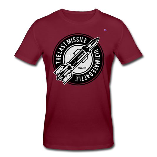Men's Organic T-Shirt by Stanley & Stella "The last missile" - rojo burdeos