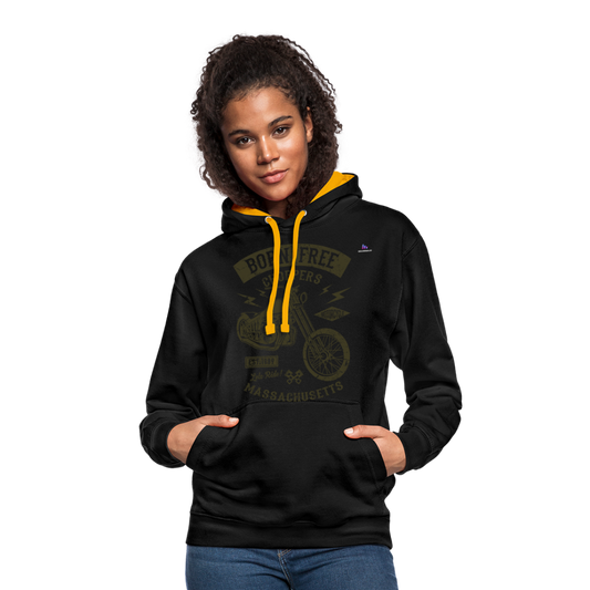 Contrast Colour Hoodie "choppers" - negro/oro