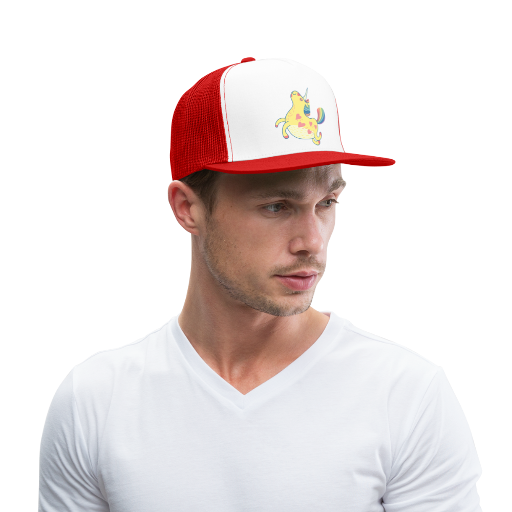 Trucker Cap "Unicorn" - blanco/rojo