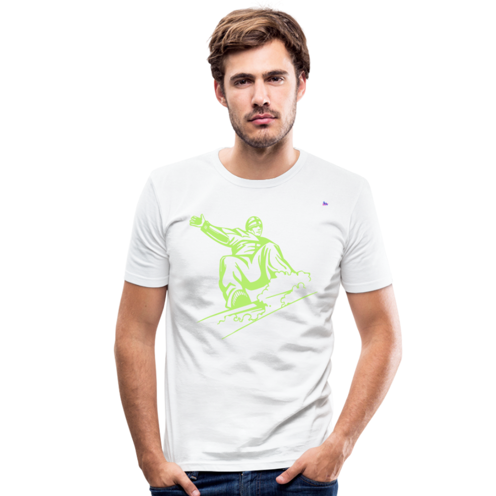 Men's Slim Fit T-Shirt "snowboarder" - blanco