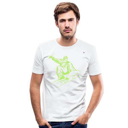 Men's Slim Fit T-Shirt "snowboarder" - blanco