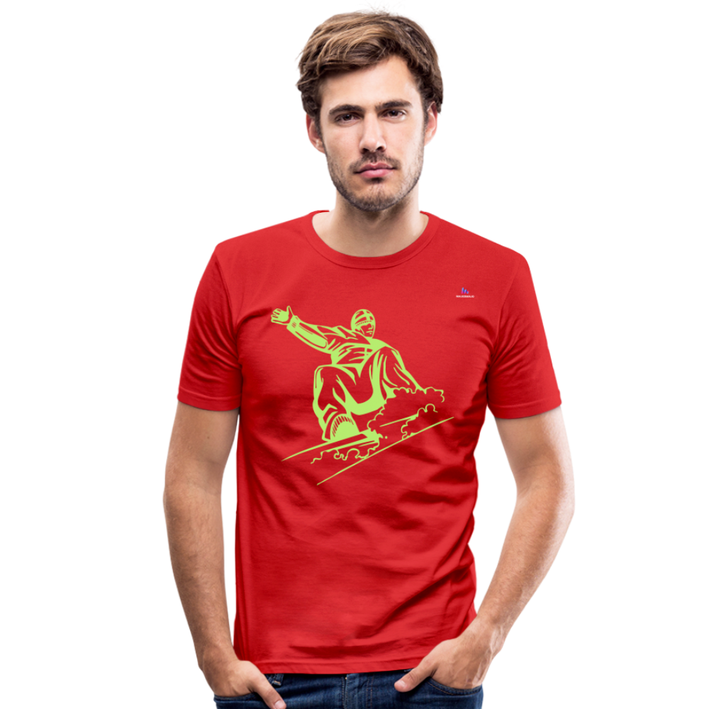 Men's Slim Fit T-Shirt "snowboarder" - rojo