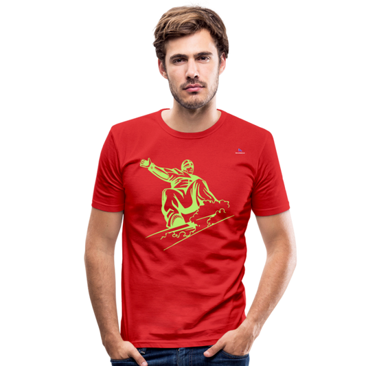 Men's Slim Fit T-Shirt "snowboarder" - rojo
