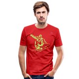 Men's Slim Fit T-Shirt "snowboarder" - rojo