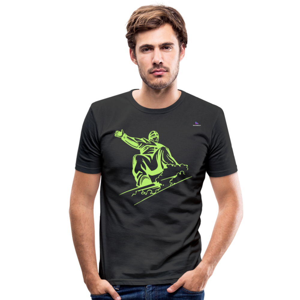 Men's Slim Fit T-Shirt "snowboarder" - negro