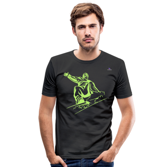 Men's Slim Fit T-Shirt "snowboarder" - negro