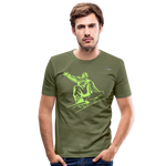 Men's Slim Fit T-Shirt "snowboarder" - verde caqui