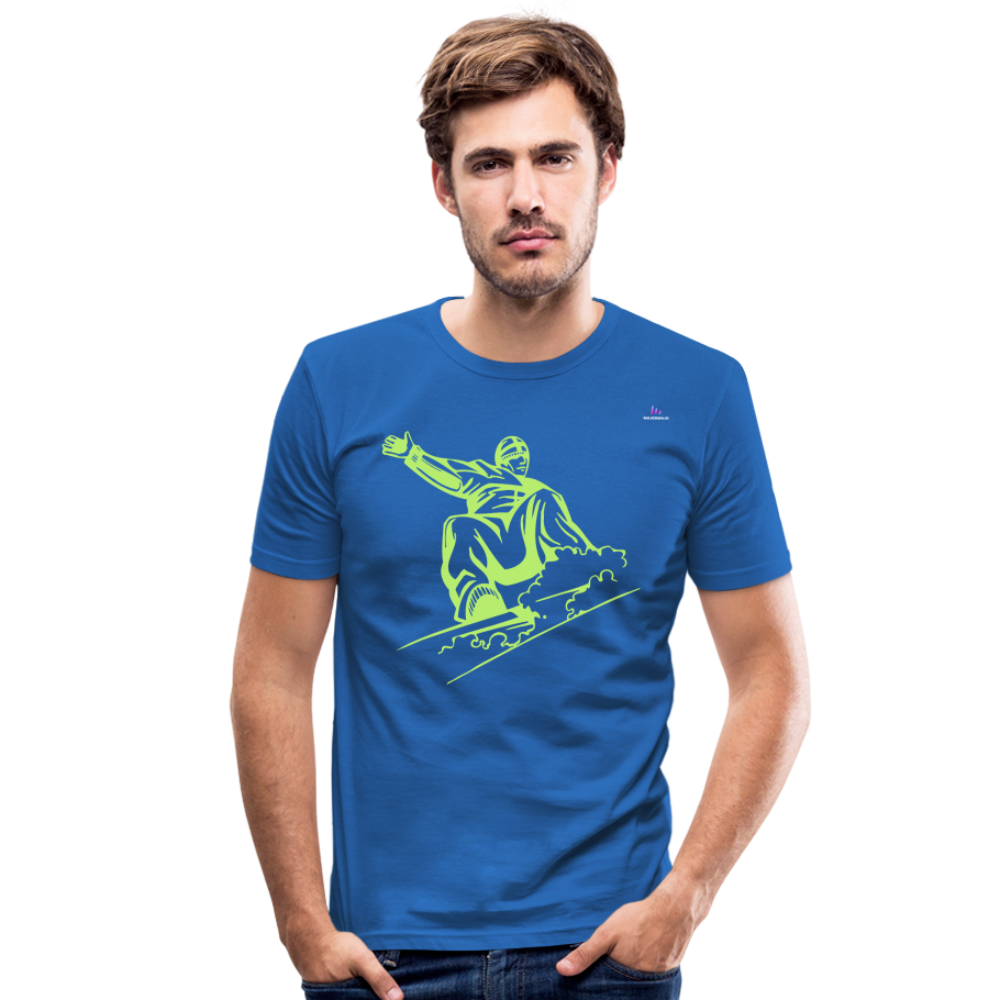 Men's Slim Fit T-Shirt "snowboarder" - azul real