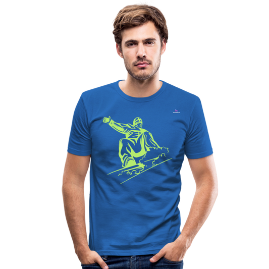 Men's Slim Fit T-Shirt "snowboarder" - azul real