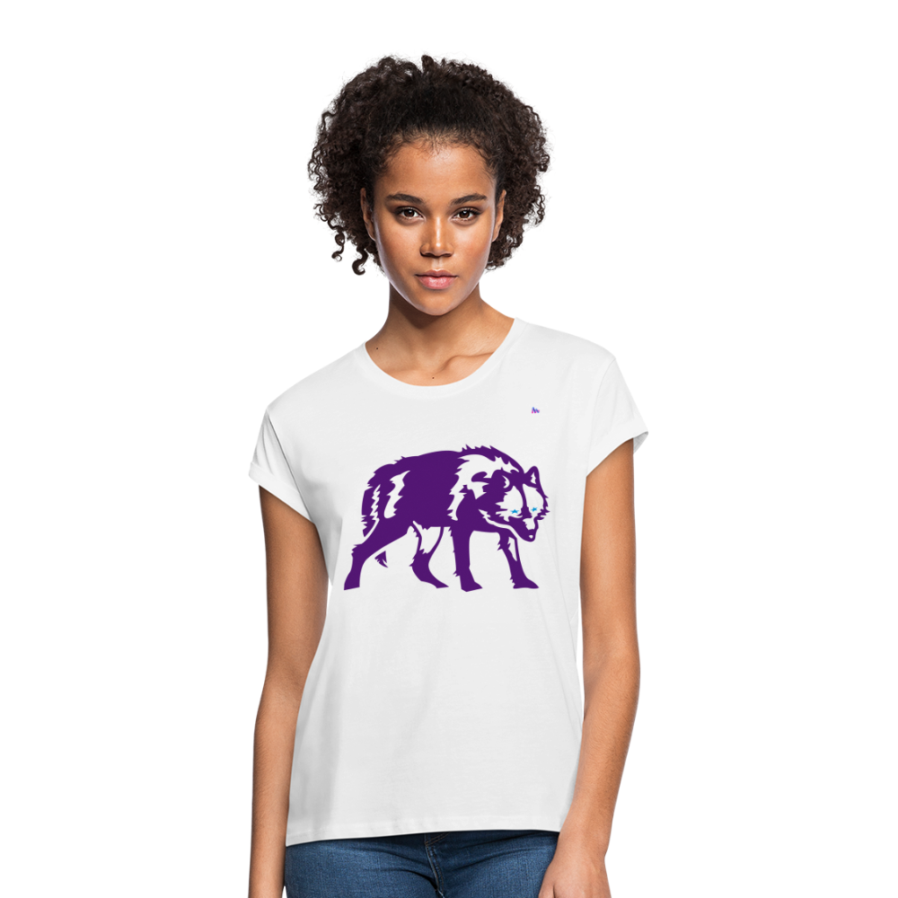 Women's Oversize T-Shirt "Wolf" - blanco