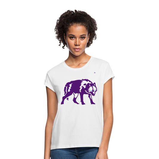 Women's Oversize T-Shirt "Wolf" - blanco