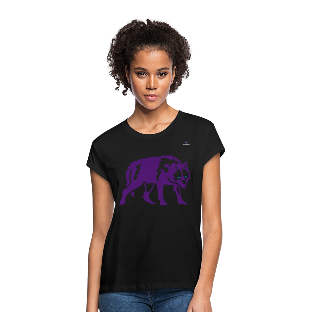 Women's Oversize T-Shirt "Wolf" - negro