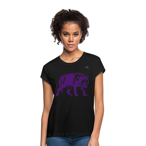 Women's Oversize T-Shirt "Wolf" - negro