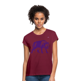 Women's Oversize T-Shirt "Wolf" - rojo bordeaux