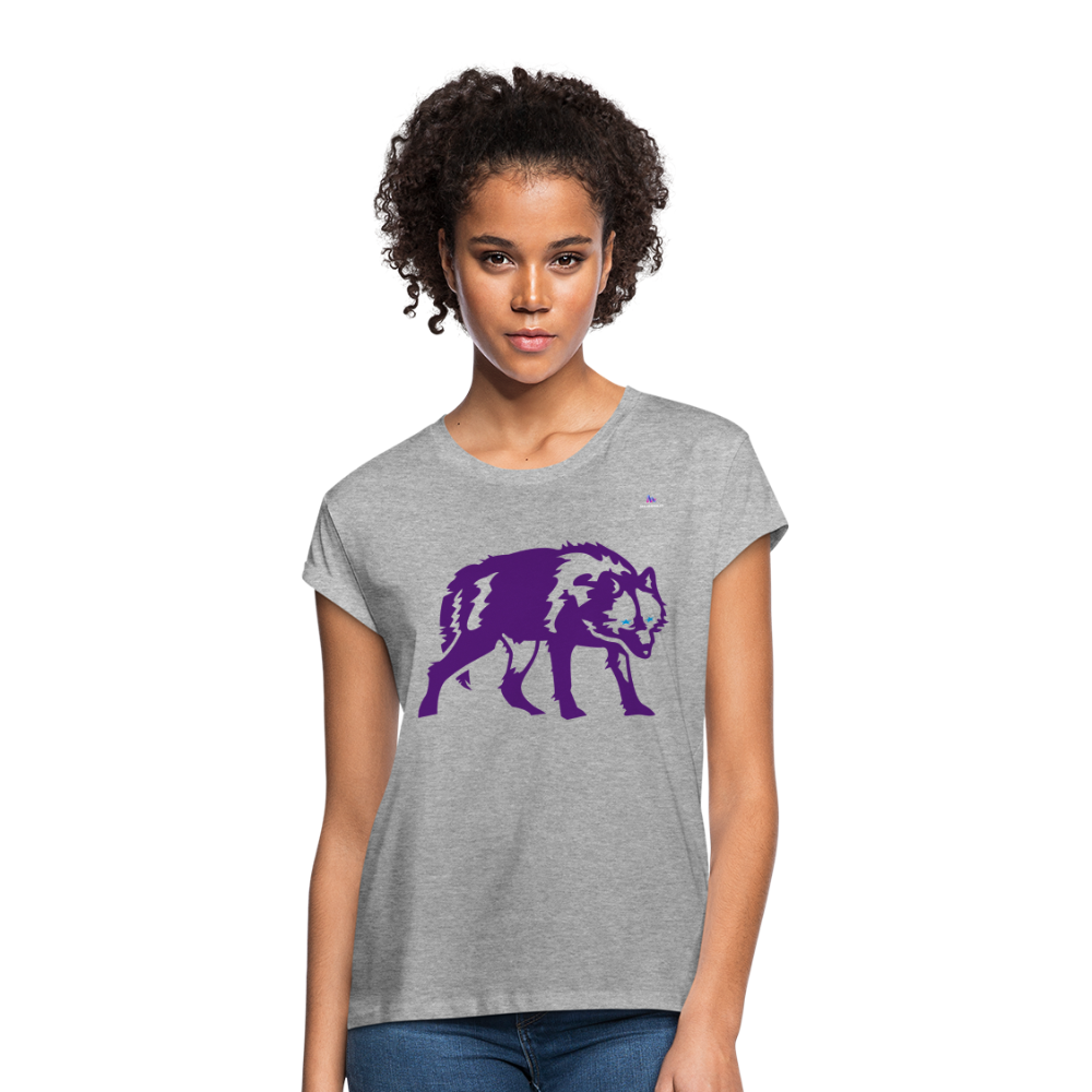 Women's Oversize T-Shirt "Wolf" - gris jaspeado