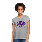 Women's Oversize T-Shirt "Wolf" - gris jaspeado