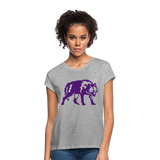 Women's Oversize T-Shirt "Wolf" - gris jaspeado