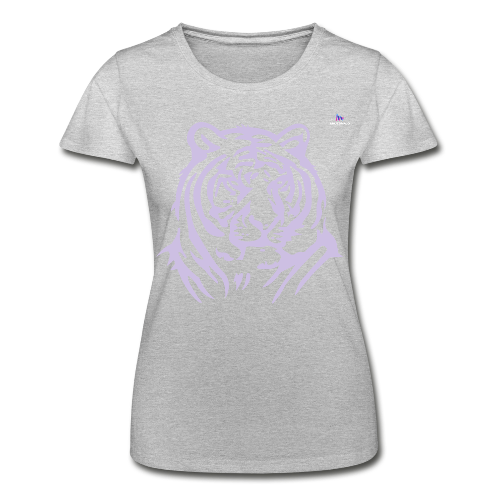 Women's T-Shirt by Fruit of the Loom "tiger" - gris jaspeado