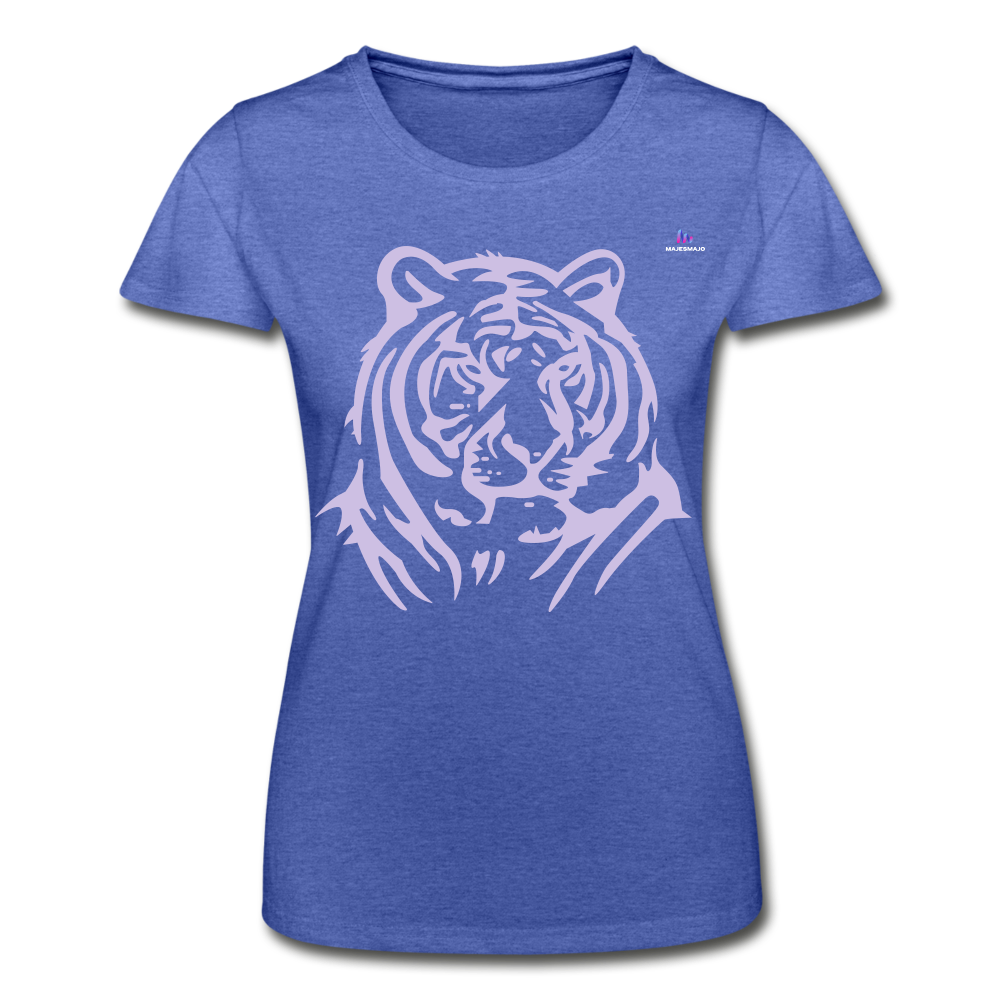 Women's T-Shirt by Fruit of the Loom "tiger" - azul jaspeado