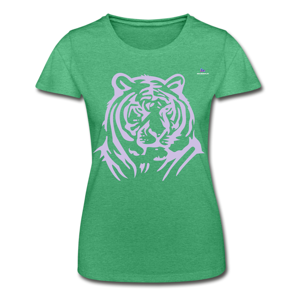 Women's T-Shirt by Fruit of the Loom "tiger" - verde jaspeado