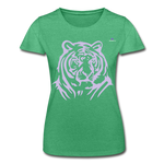 Women's T-Shirt by Fruit of the Loom "tiger" - verde jaspeado