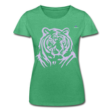 Women's T-Shirt by Fruit of the Loom "tiger" - verde jaspeado