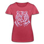 Women's T-Shirt by Fruit of the Loom "tiger" - rojo salpicado