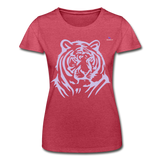 Women's T-Shirt by Fruit of the Loom "tiger" - rojo salpicado