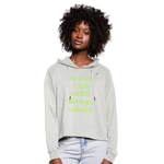 Women's Cropped Hoodie "Frech?" - beige jaspeado