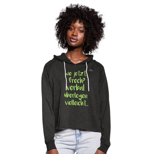 Women's Cropped Hoodie "Frech?" - antracita