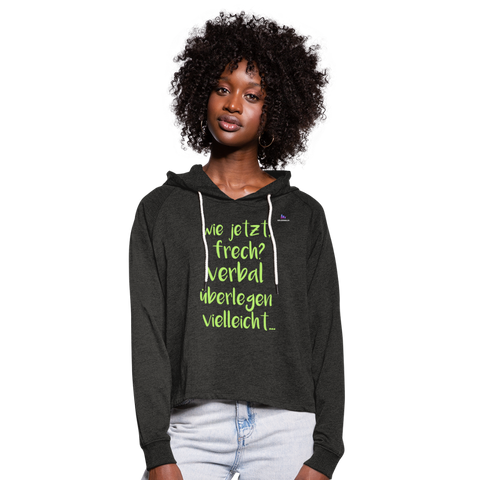 Women's Cropped Hoodie "Frech?" - antracita