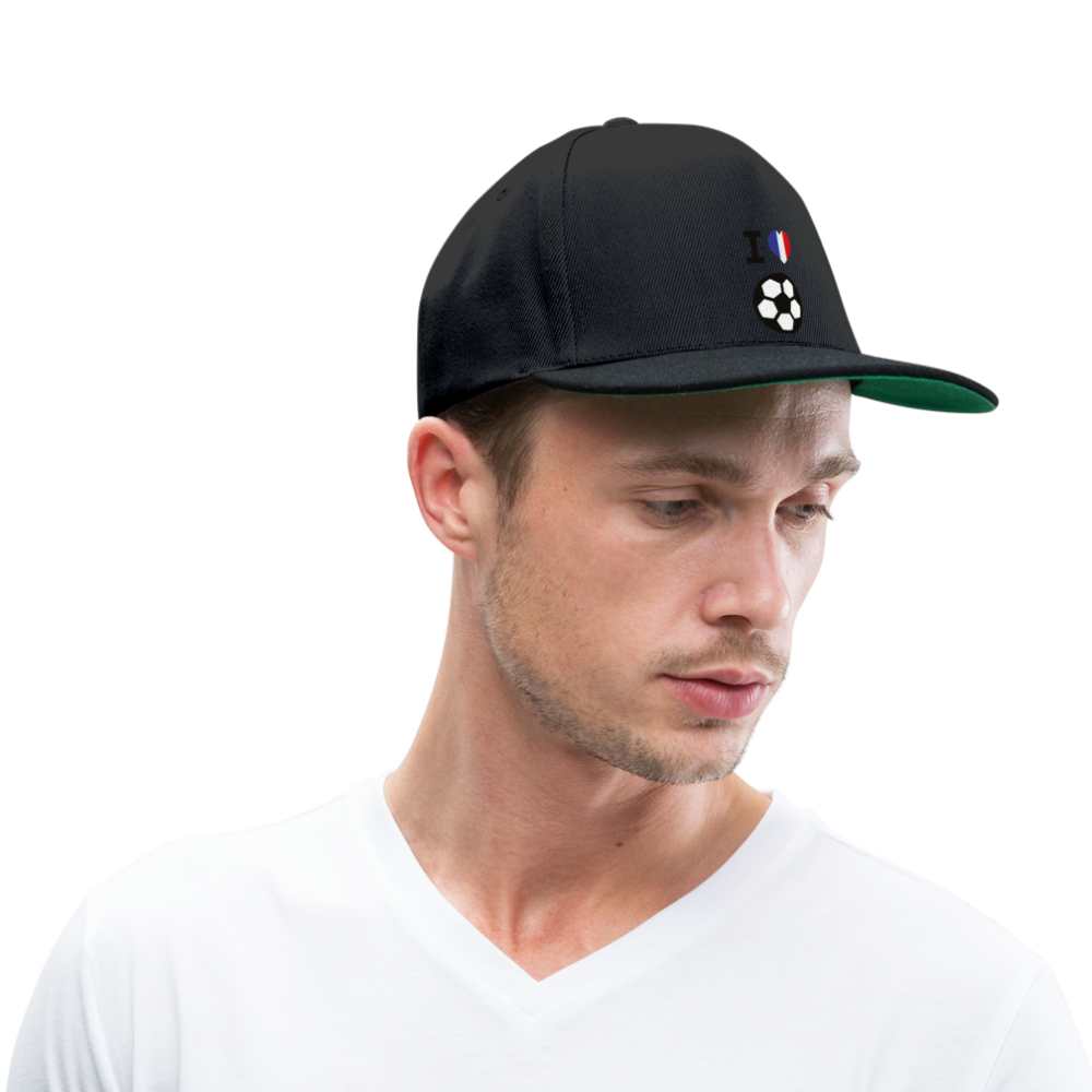 Snapback Cap "I love French football" - negro/negro