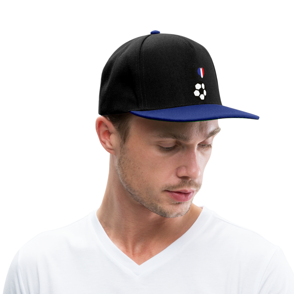 Snapback Cap "I love French football" - negro/azul intenso