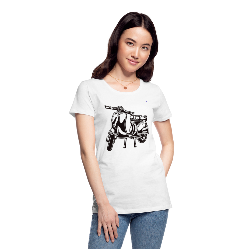 Women's Premium Organic T-Shirt "Ride with me" - blanco